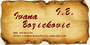 Ivana Božičković vizit kartica